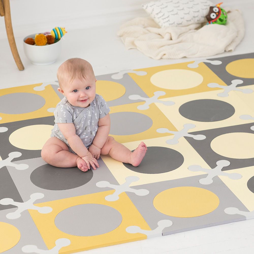 SkipHop - Playspot Floor Tiles - Gold & Grey