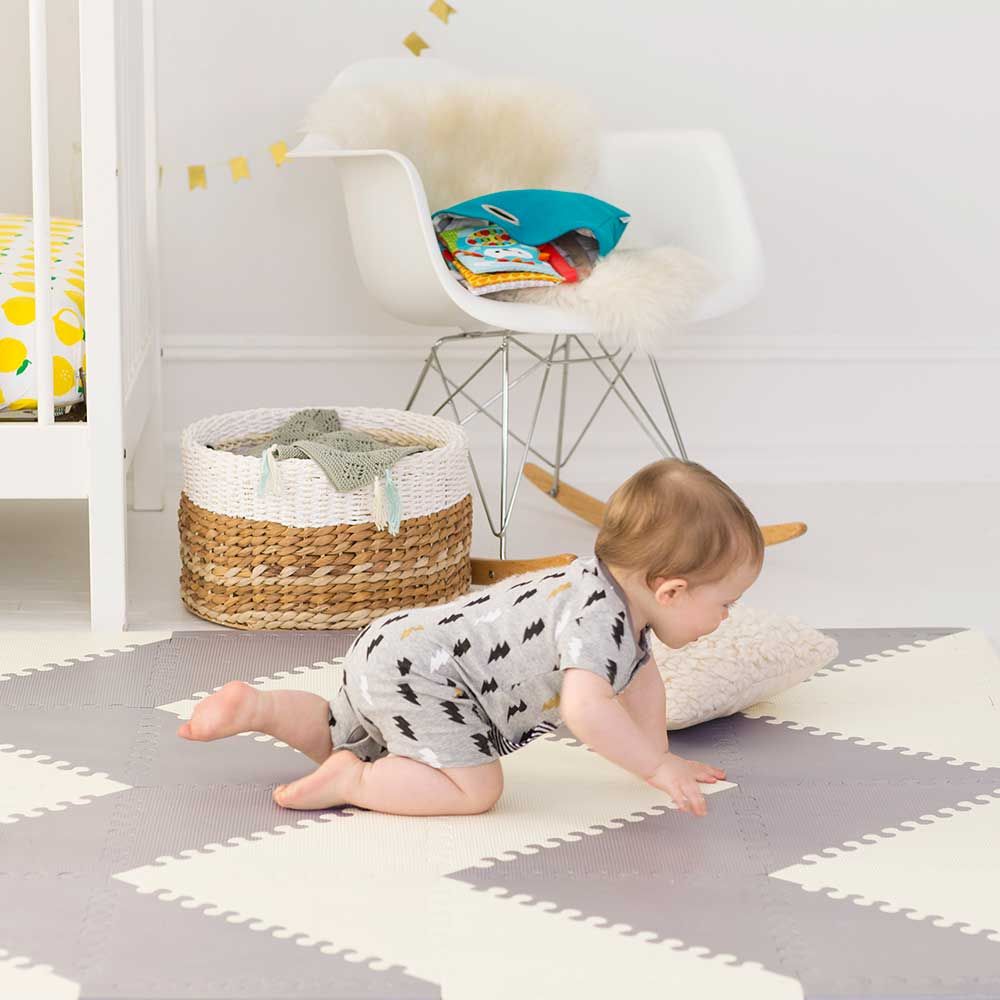 SkipHop - Playspot Geo Floor Tiles - Grey & Cream