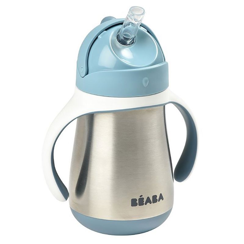 Beaba - Stainless Steel Straw Cup 300ml - Windy Blue