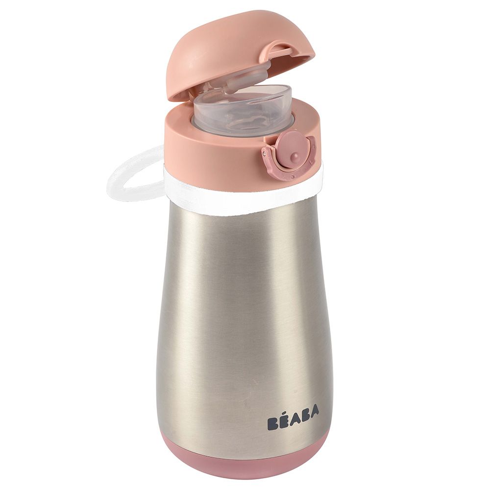 Beaba - Stainless Steel Bottle w/ Handle - 350Ml - Old Pink