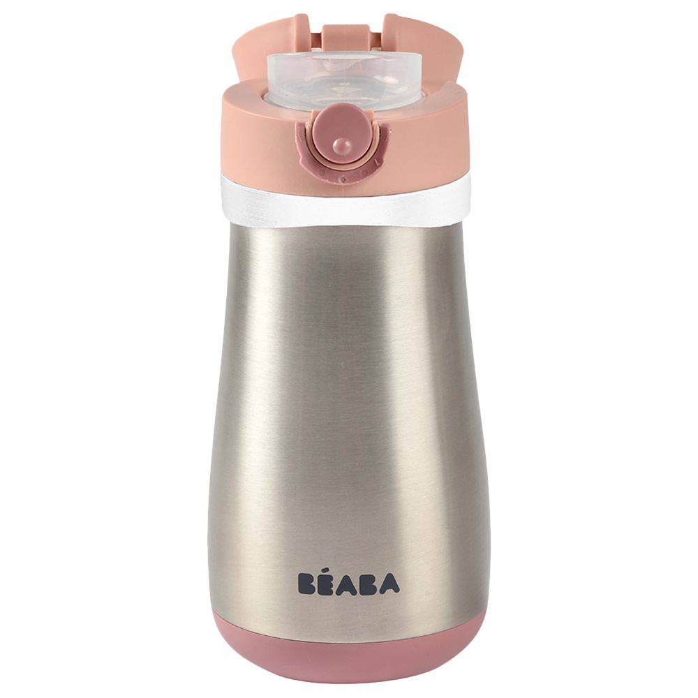 Beaba - Stainless Steel Bottle w/ Handle - 350Ml - Old Pink