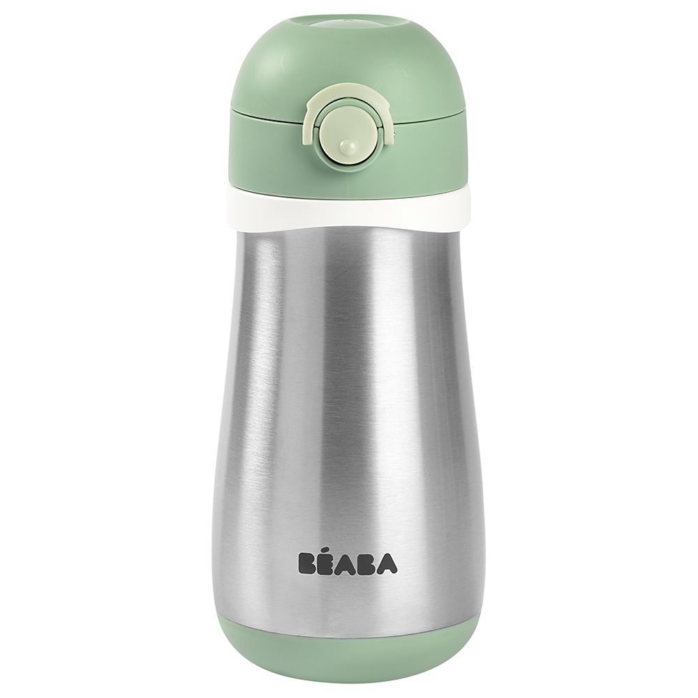 Beaba - Stainless Steel Bottle w/ Handle - 350Ml - Sage