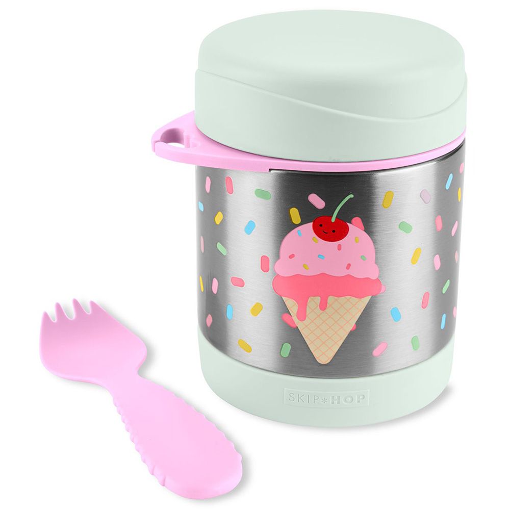 Skiphop - Spark Style Food Jar 325ml with Fork - Ice Cream