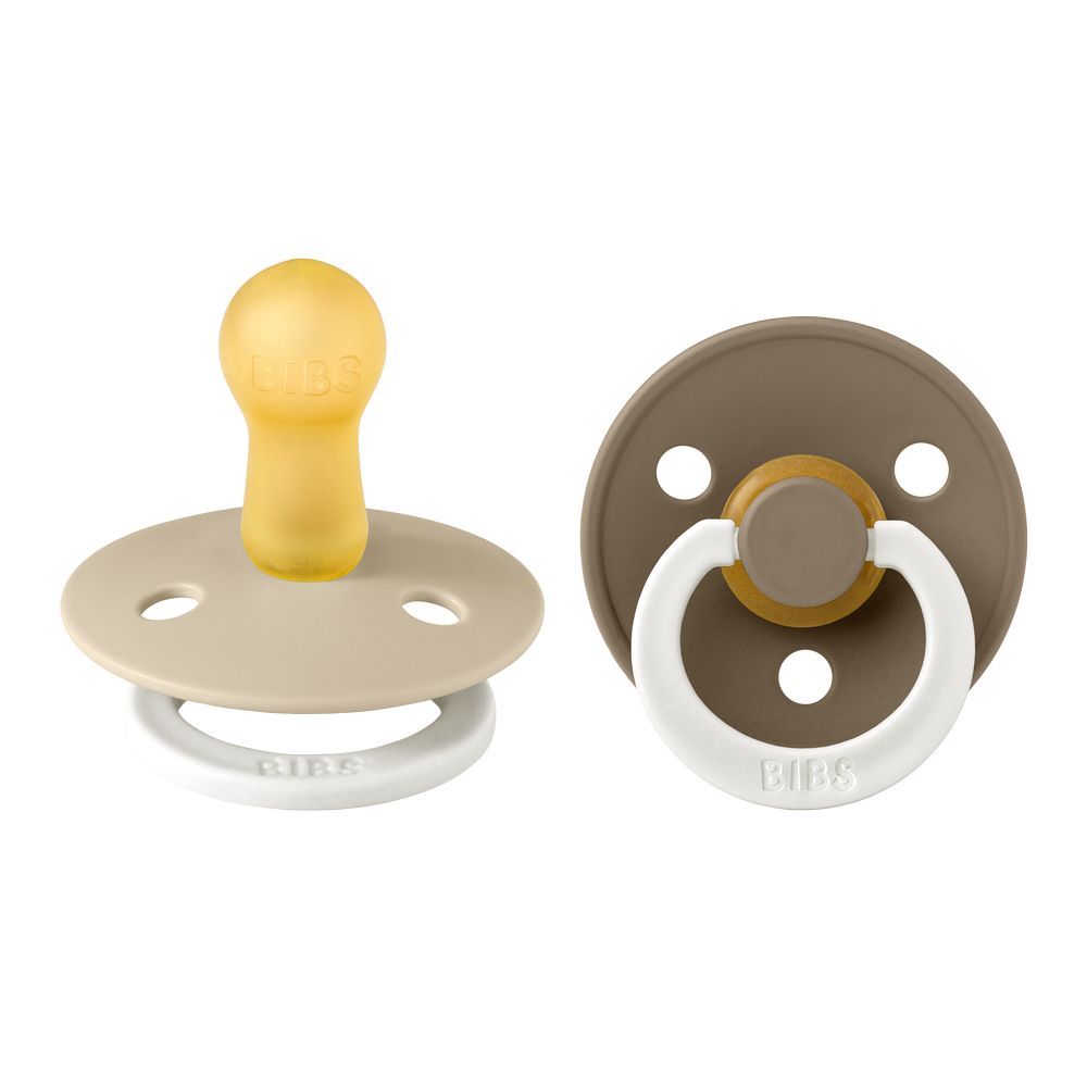 Bibs - Glow Colour S2 Pacifiers - Pack of 2 - Vanilla/Dark Oak