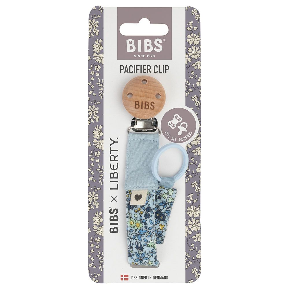 Bibs - Liberty Pacifier Clip Camomile Lawn - Baby Blue