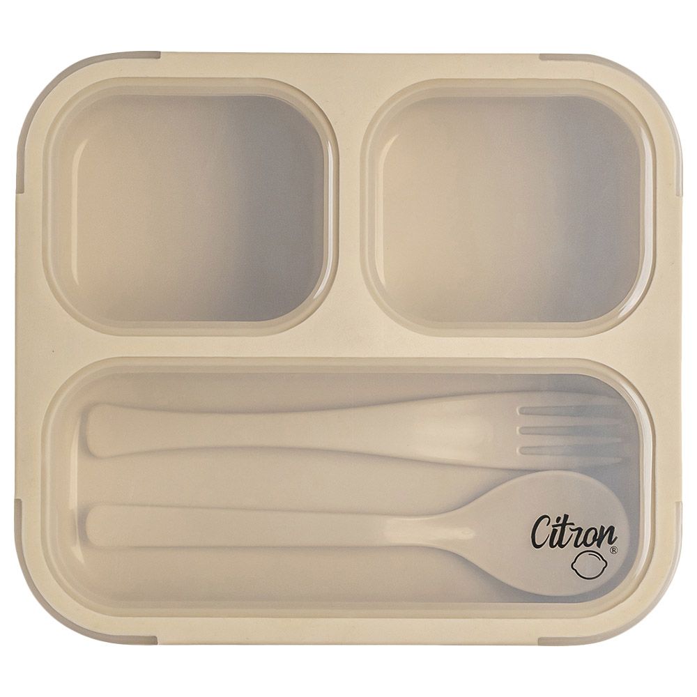 Citron - Lunchbox w/ Fork & Spoon - Beige