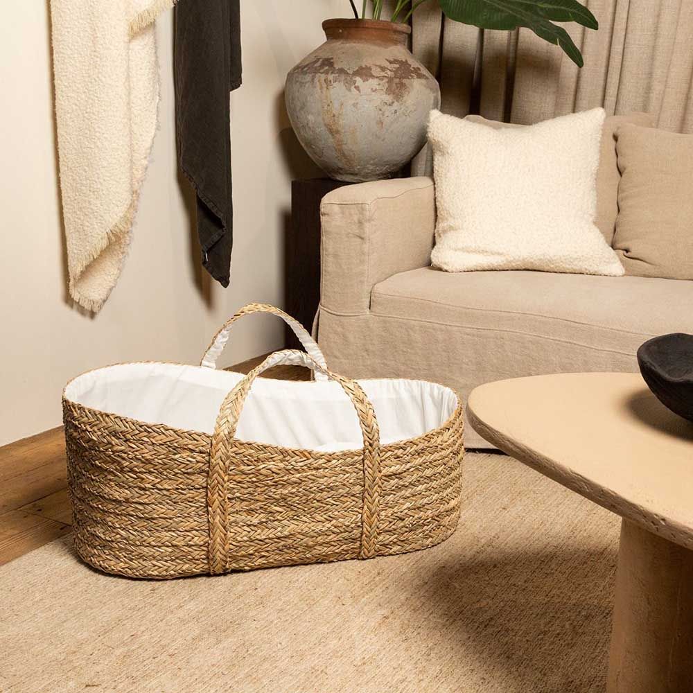 Childhome - Moses Basket w/ Mattress - Seagrass Natural