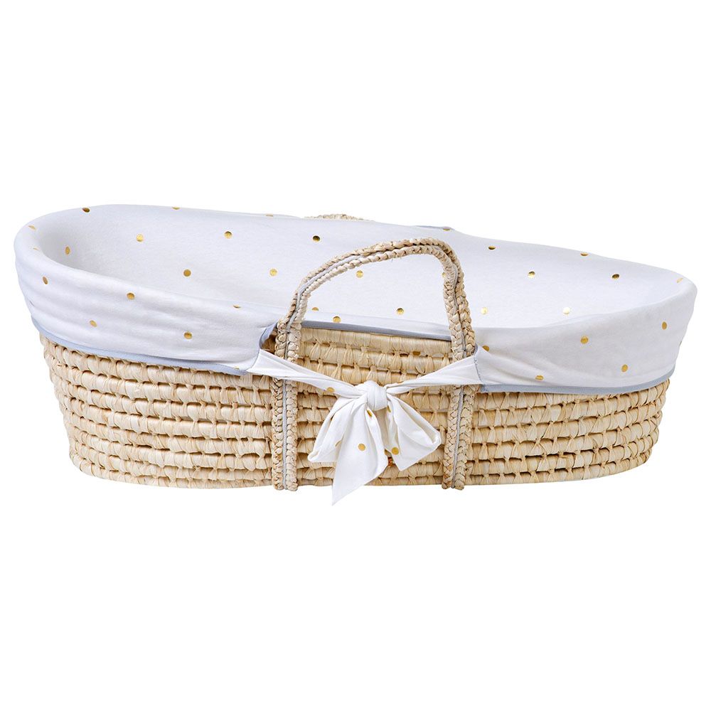 Childhome - Moses Basket, Mattress & Cover Set - Gold Dots