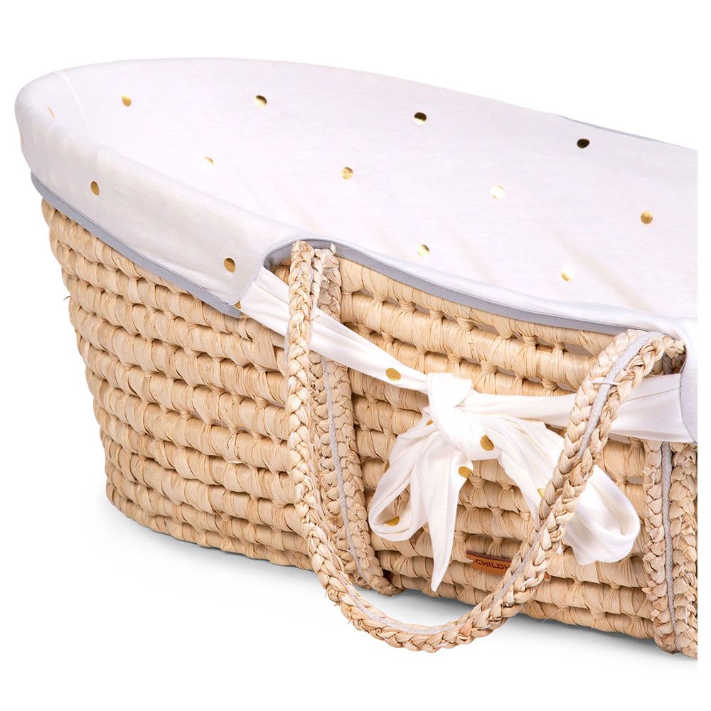 Childhome - Moses Basket, Mattress & Cover Set - Gold Dots