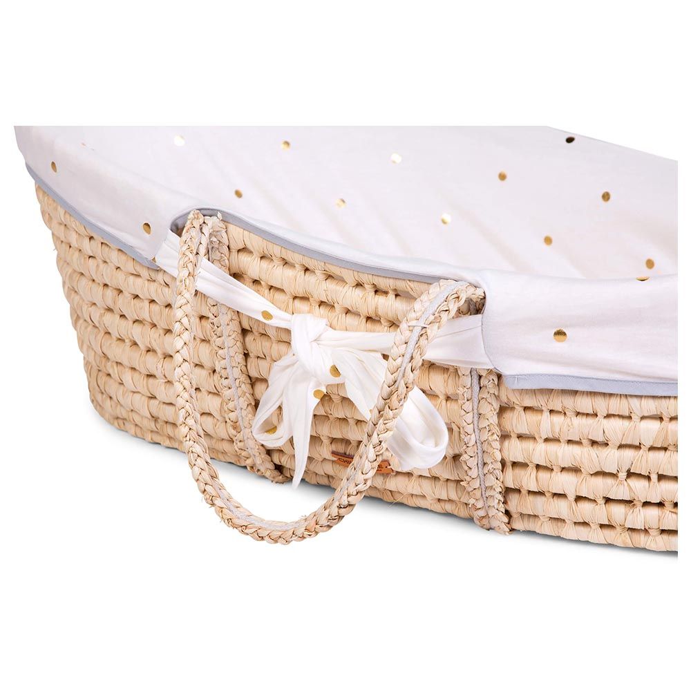 Childhome - Moses Basket, Mattress & Cover Set - Gold Dots