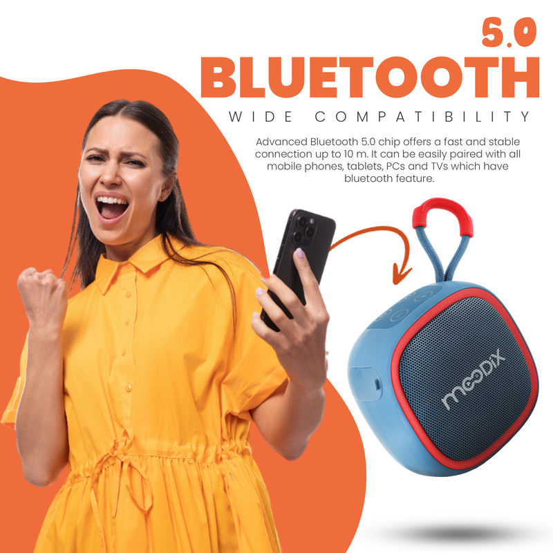 Moodix - Portable Bluetooth Speaker - Blue