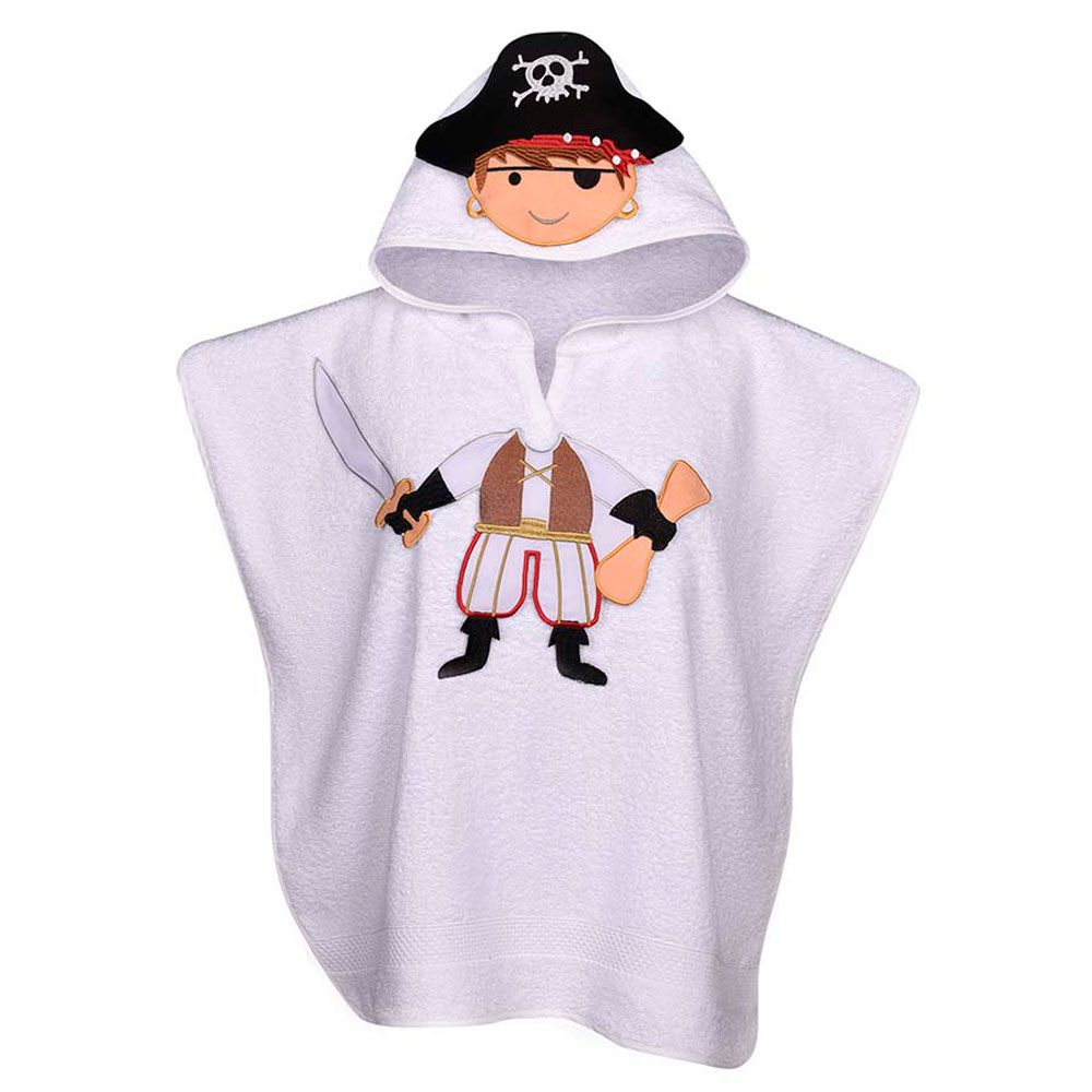 Creative Costumez - Baby Pirate Hooded Towel - White