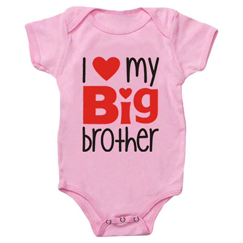 Matching Family - I Love My Big Brother Romper - Pink