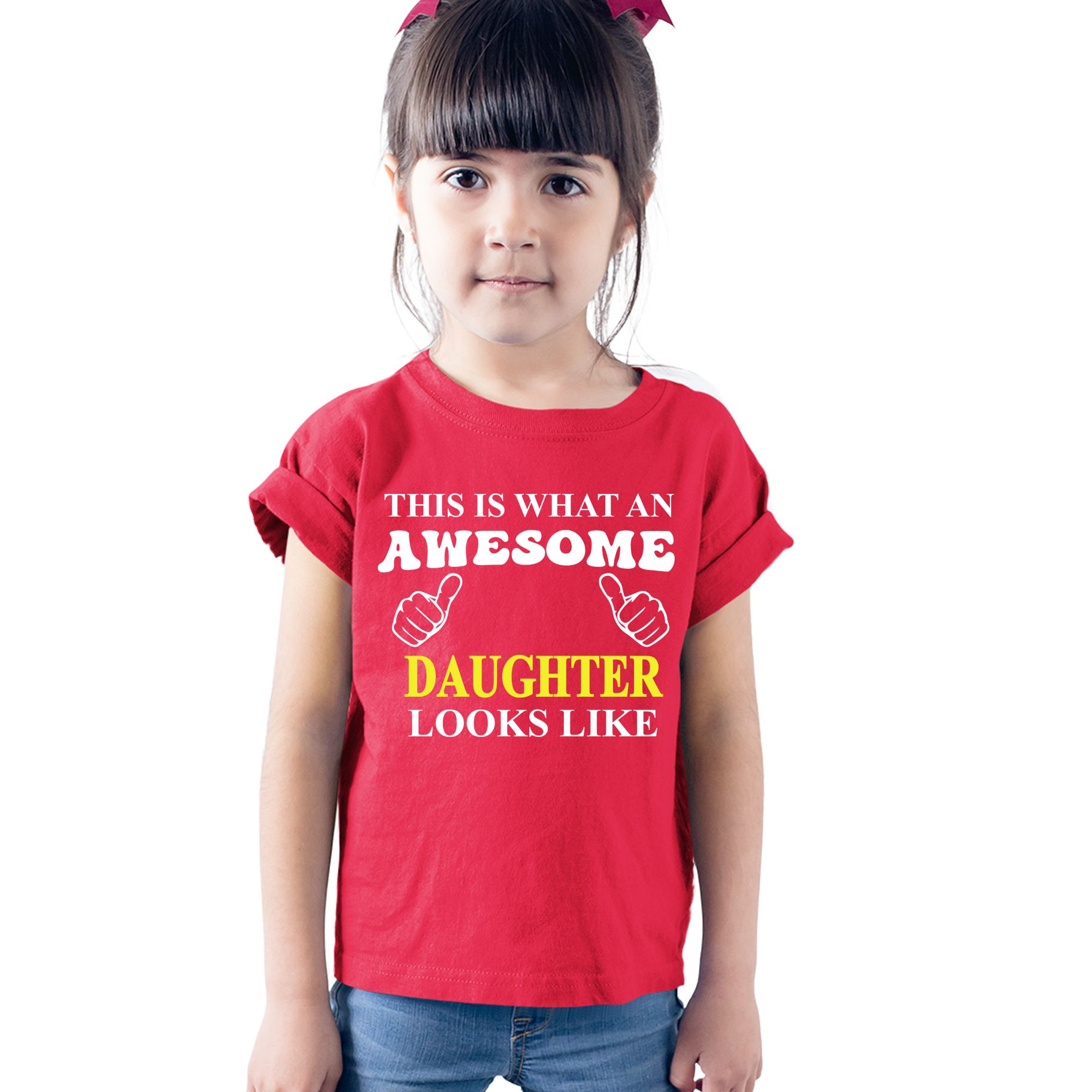 Matching Family Outfits - Awesome Daughter T-Shirt - Red