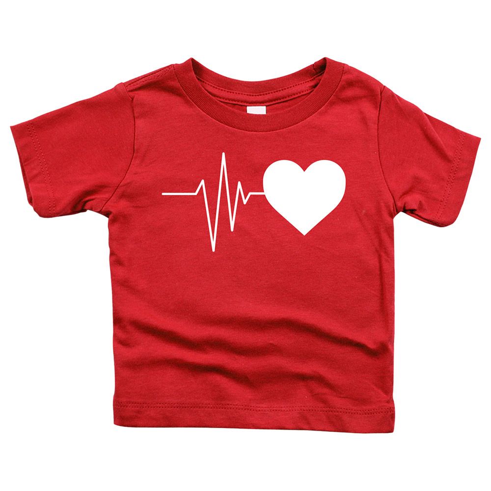 Matching Family Outfits - Daughter Heartbeats T-Shirt - Red