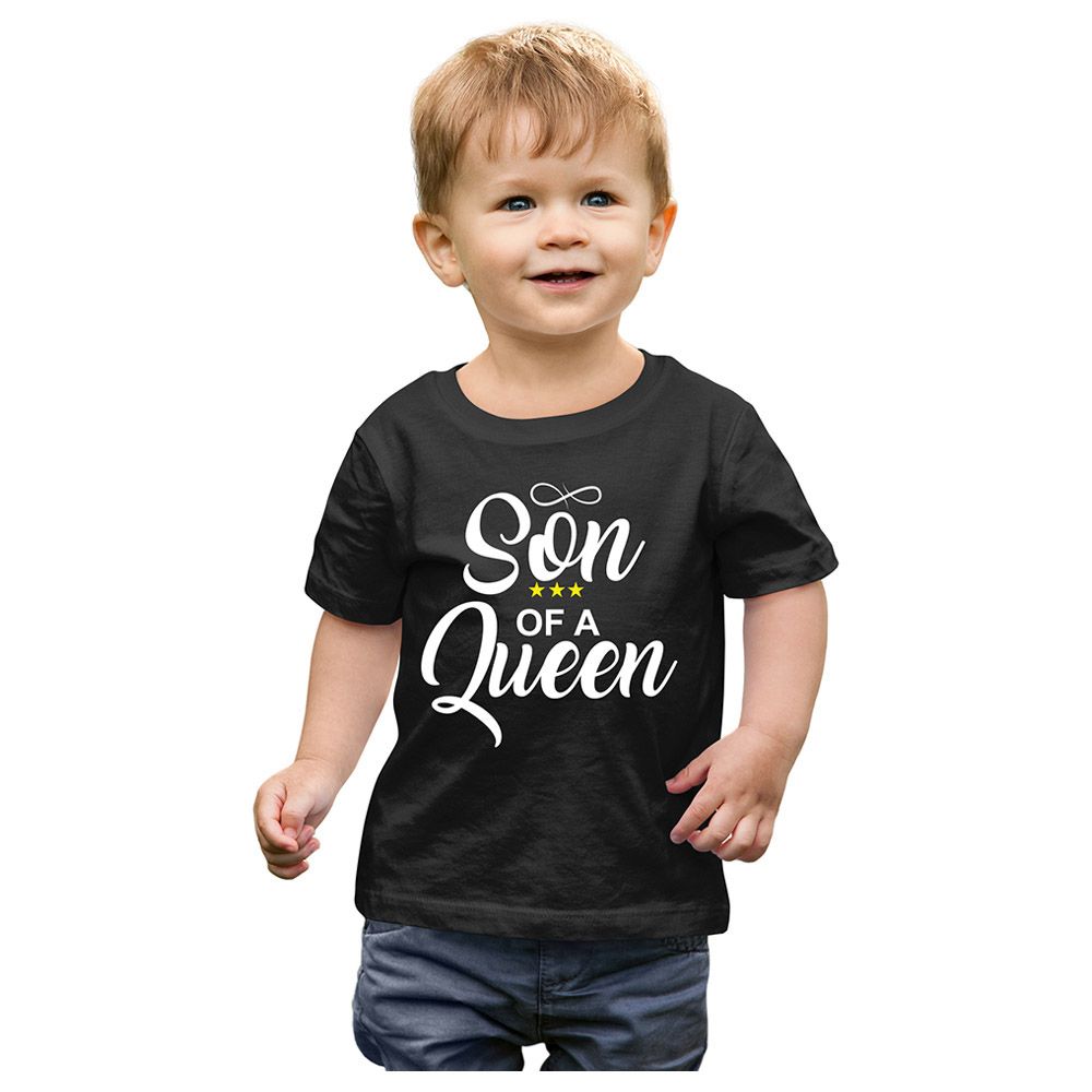 Matching Family Outfits - Son Of A Queen T-Shirt - Black