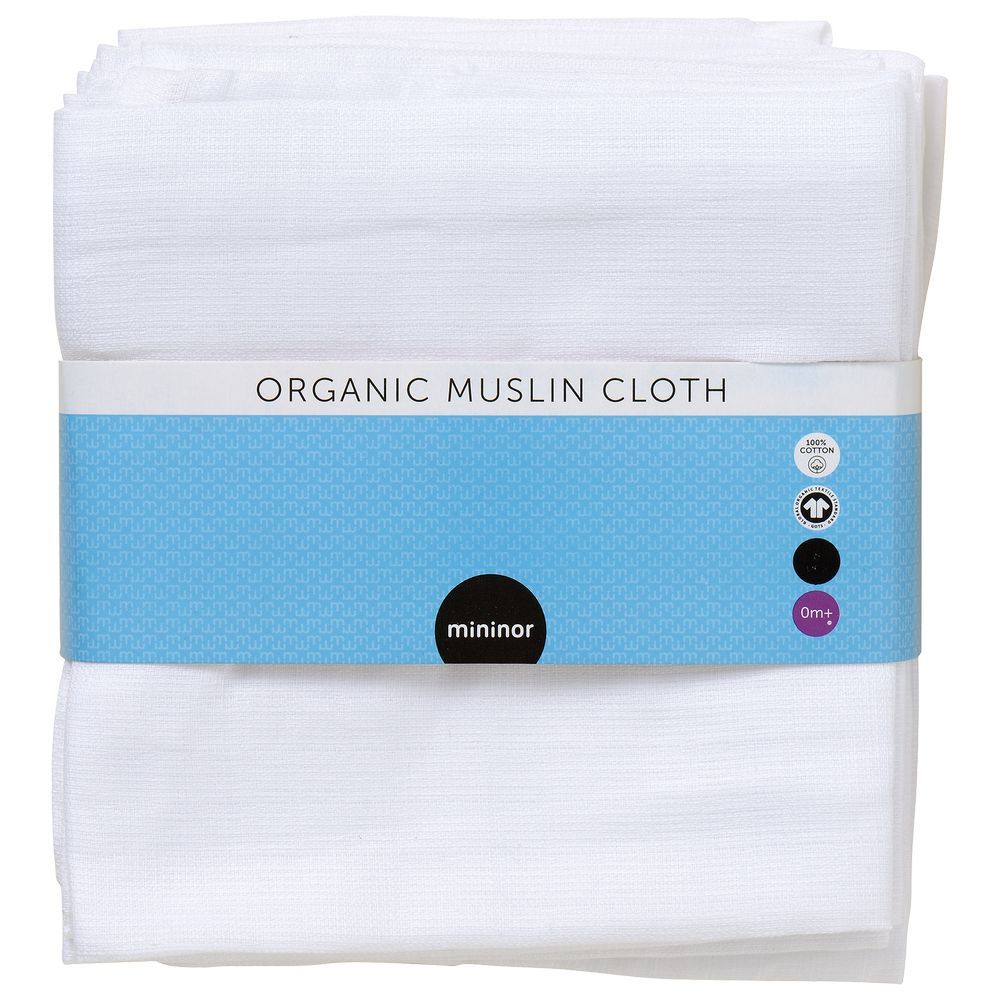 Mininor - Organic Muslin Cloth - 8pcs - White