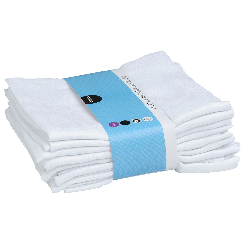 Mininor - Organic Muslin Cloth - 8pcs - White