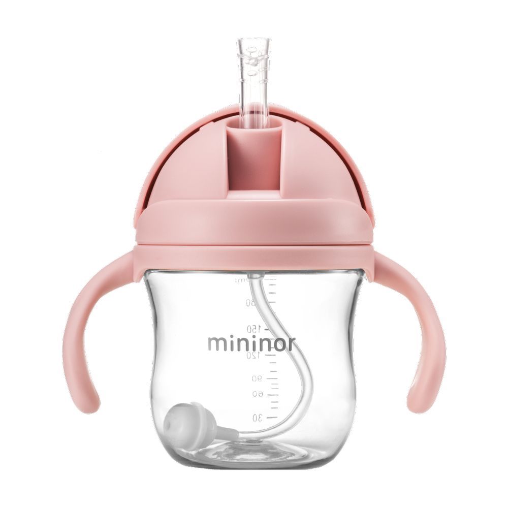 Mininor - Tritan Straw Bottle - 220ml - Rose