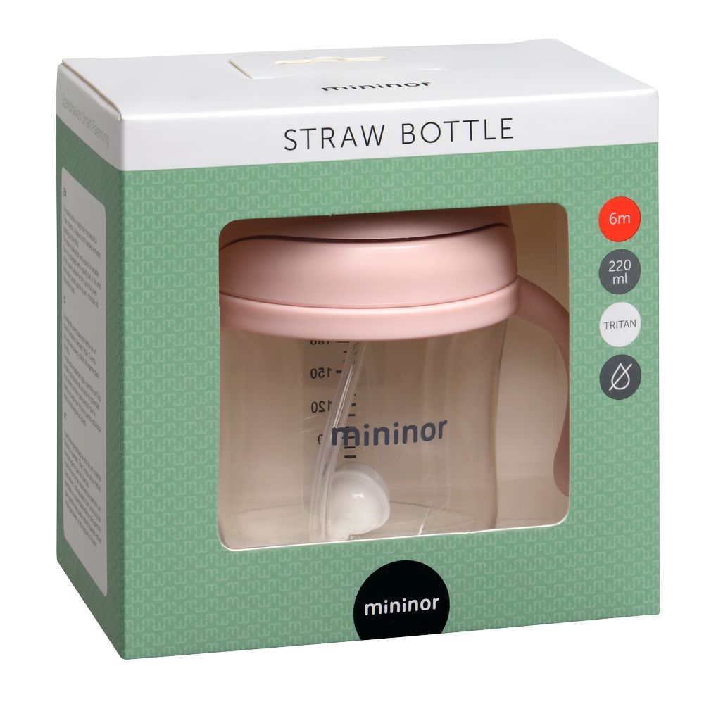 Mininor - Tritan Straw Bottle - 220ml - Rose