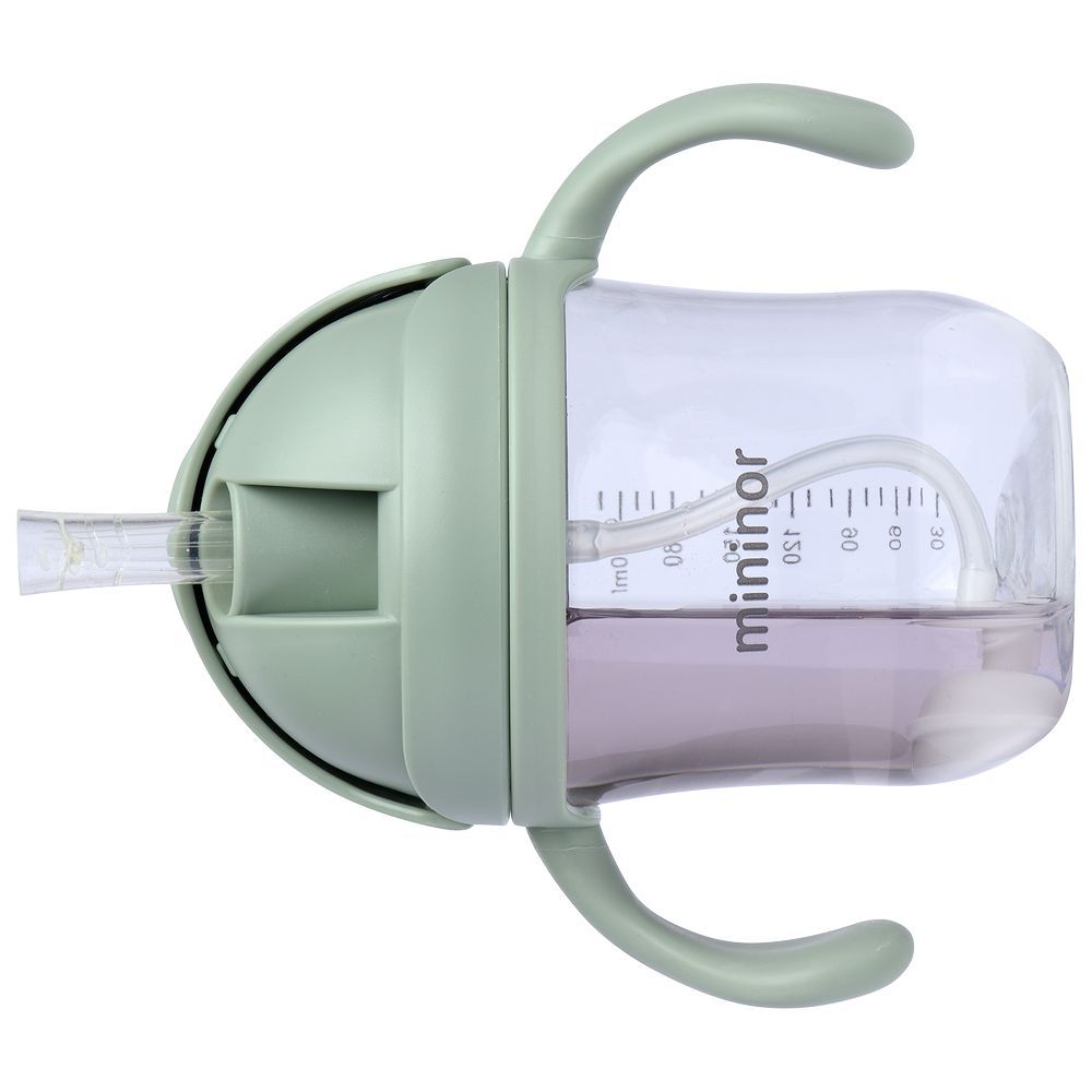 Mininor - Tritan Straw Bottle - 220ml - Willow Green