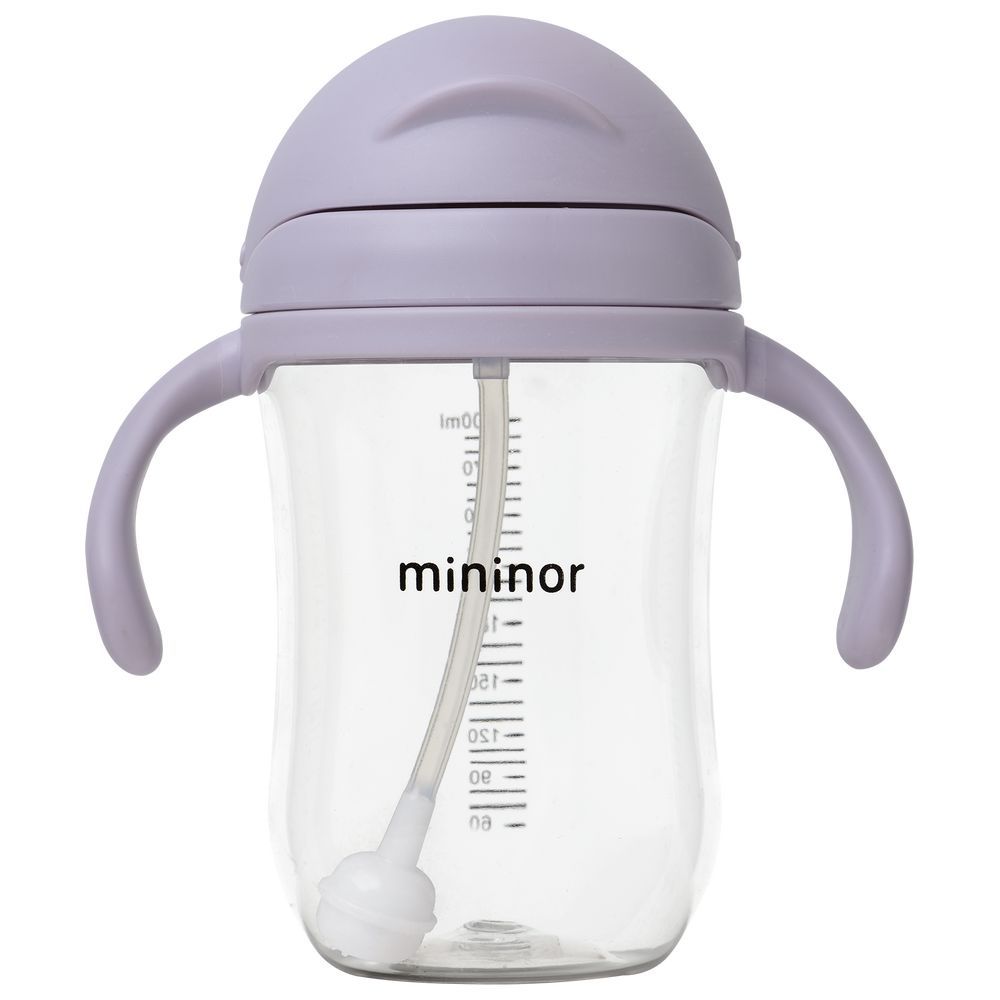 Mininor - Tritan Straw Bottle - 330ml - Lilac Flower