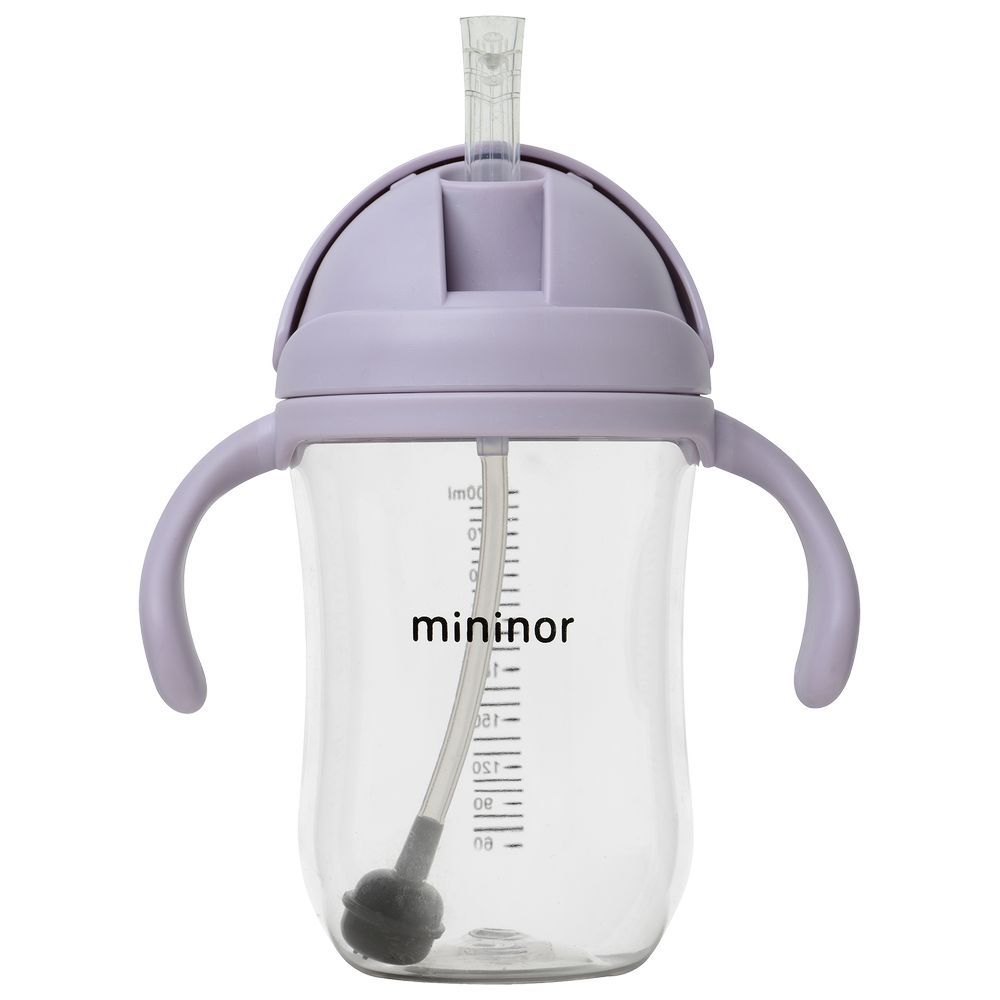 Mininor - Tritan Straw Bottle - 330ml - Lilac Flower