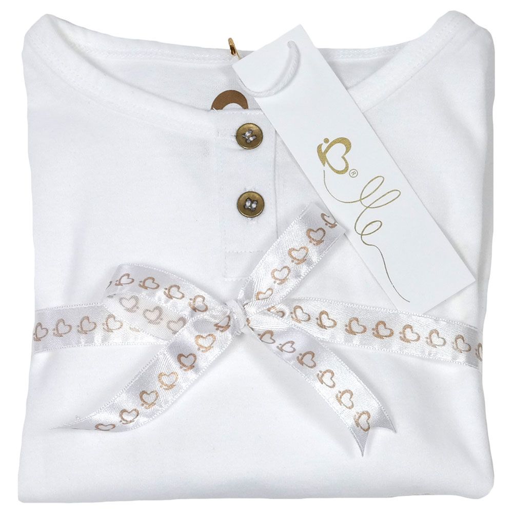 Me - Gold Accent Organic Pyjama Set - White