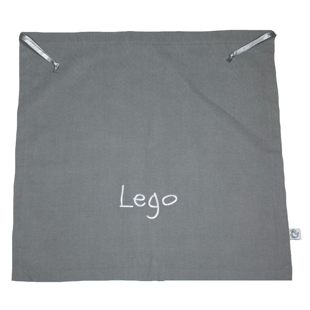 Me - Organic Toy Storage Bag - Messy Me Lego - Grey