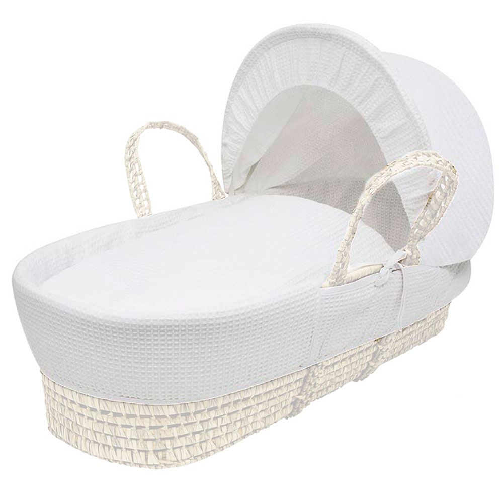 Kinder Valley - Waffle Moses Basket Bedding Set Only - White