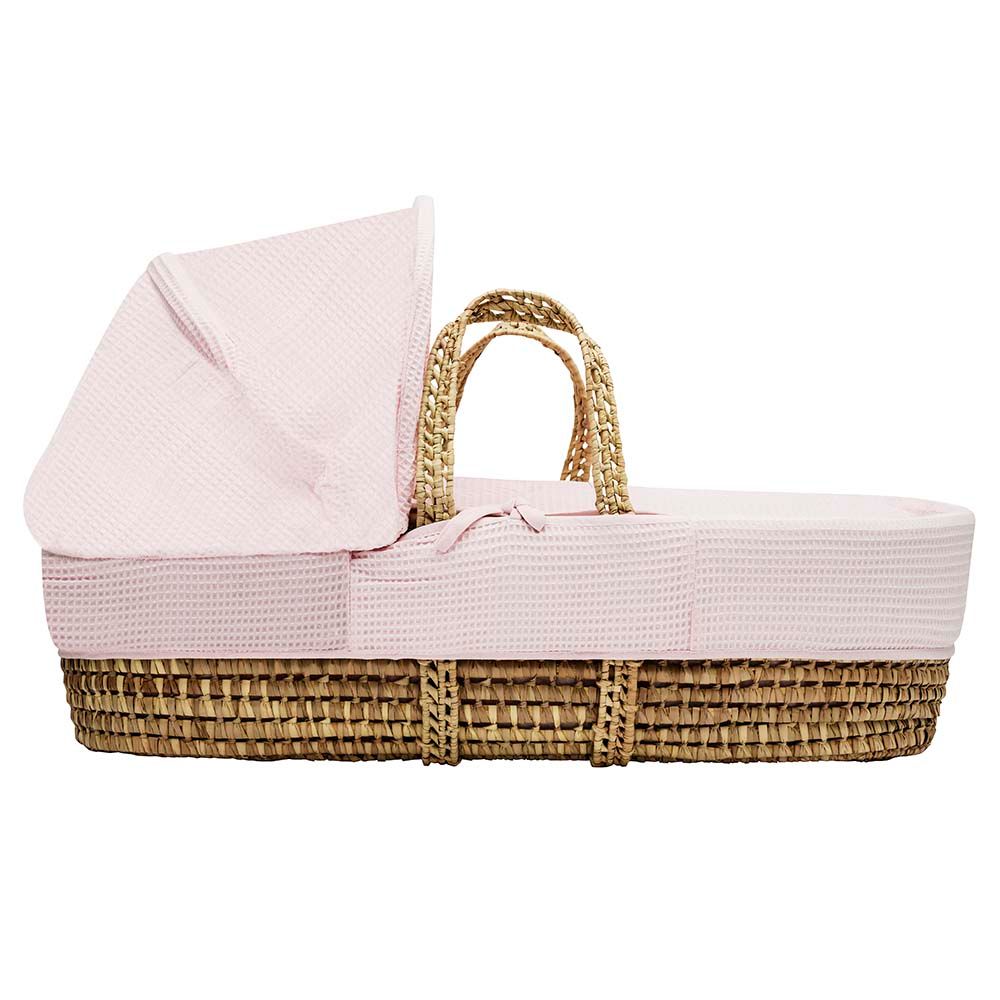 Kinder Valley - Waffle Moses Basket Bedding Set - Pink