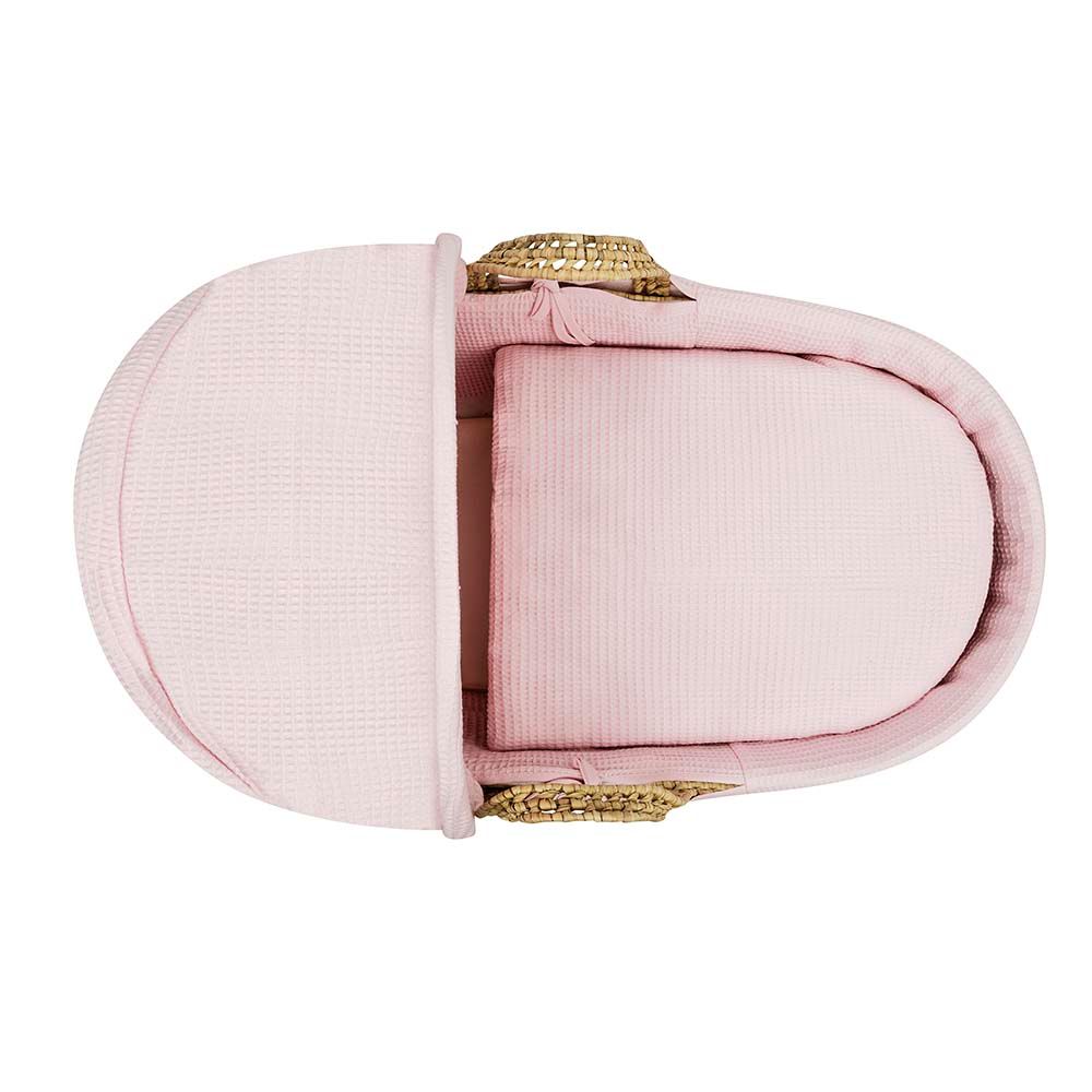 Kinder Valley - Waffle Moses Basket Bedding Set - Pink