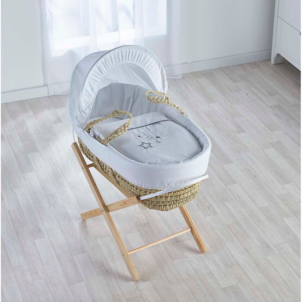 Kinder Valley - Wish Upon A Star Palm Moses Basket - White