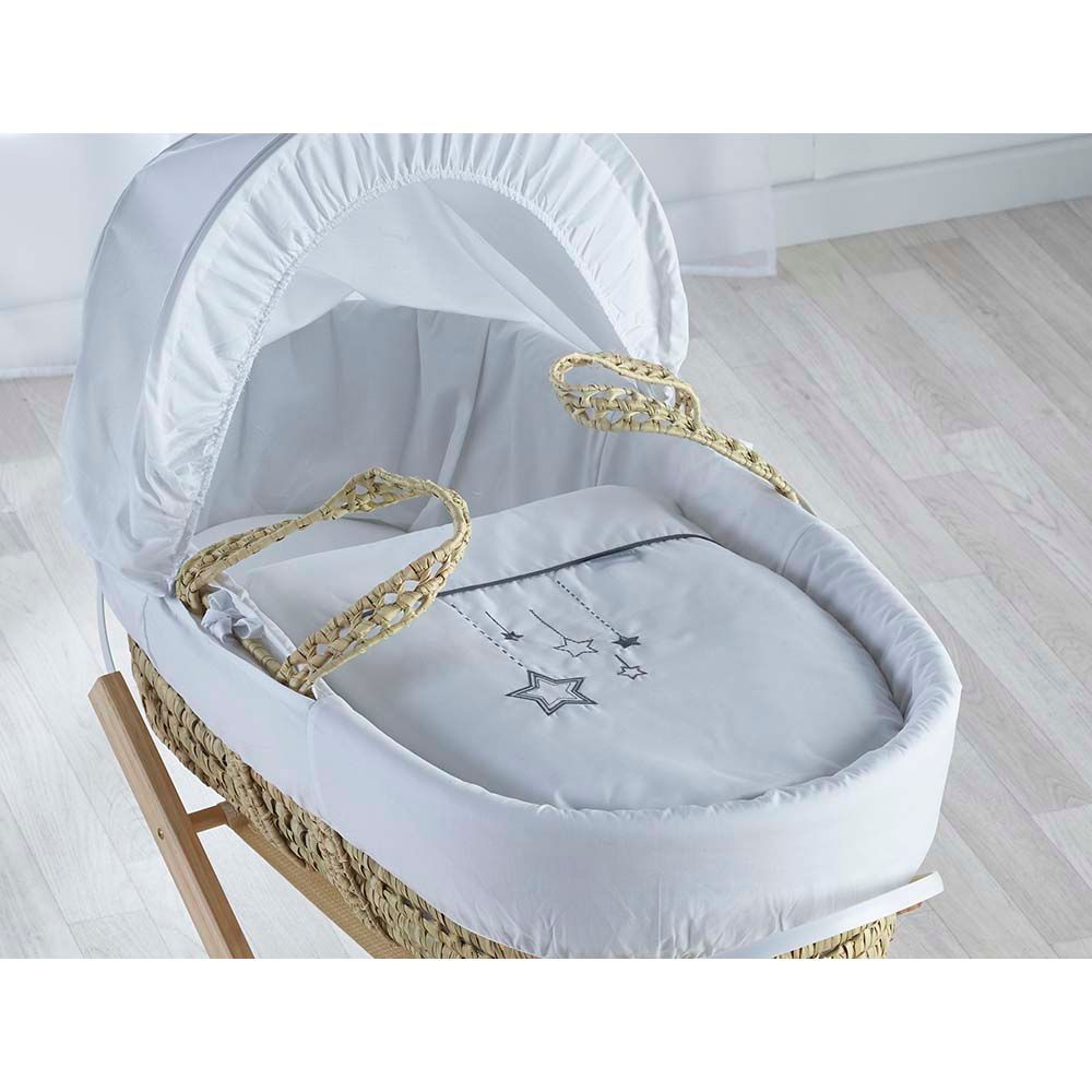 Kinder Valley - Wish Upon A Star Palm Moses Basket - White