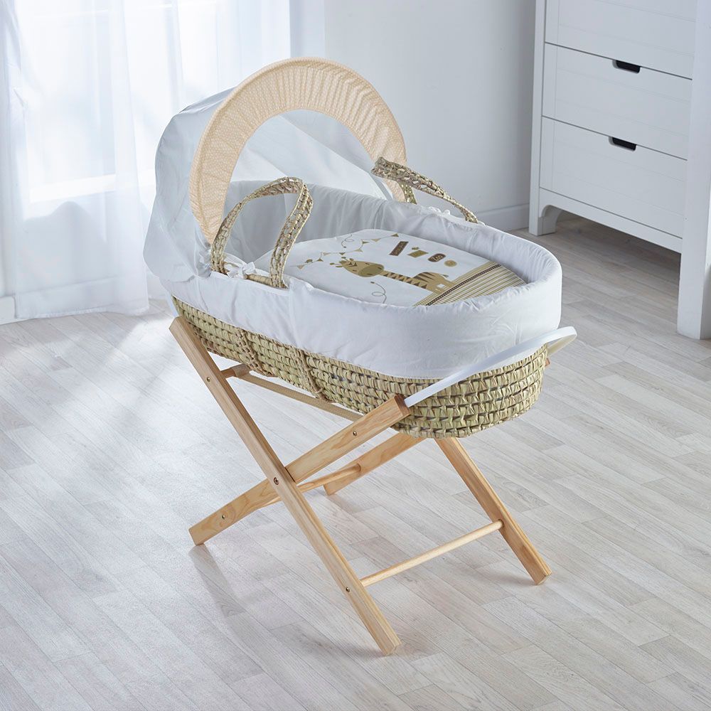 Kinder Valley - Zoo Time Palm Moses Basket - Cream