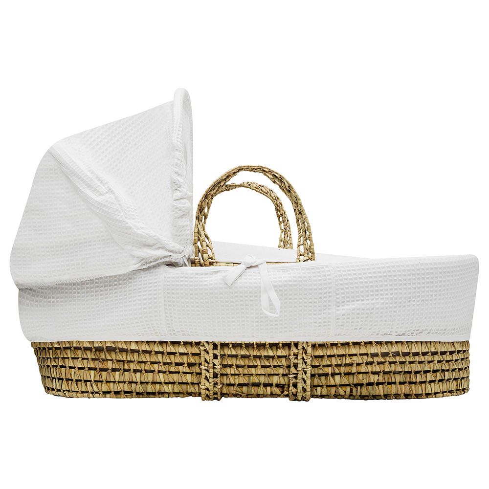 Kinder Valley - White Waffle Palm Moses Basket