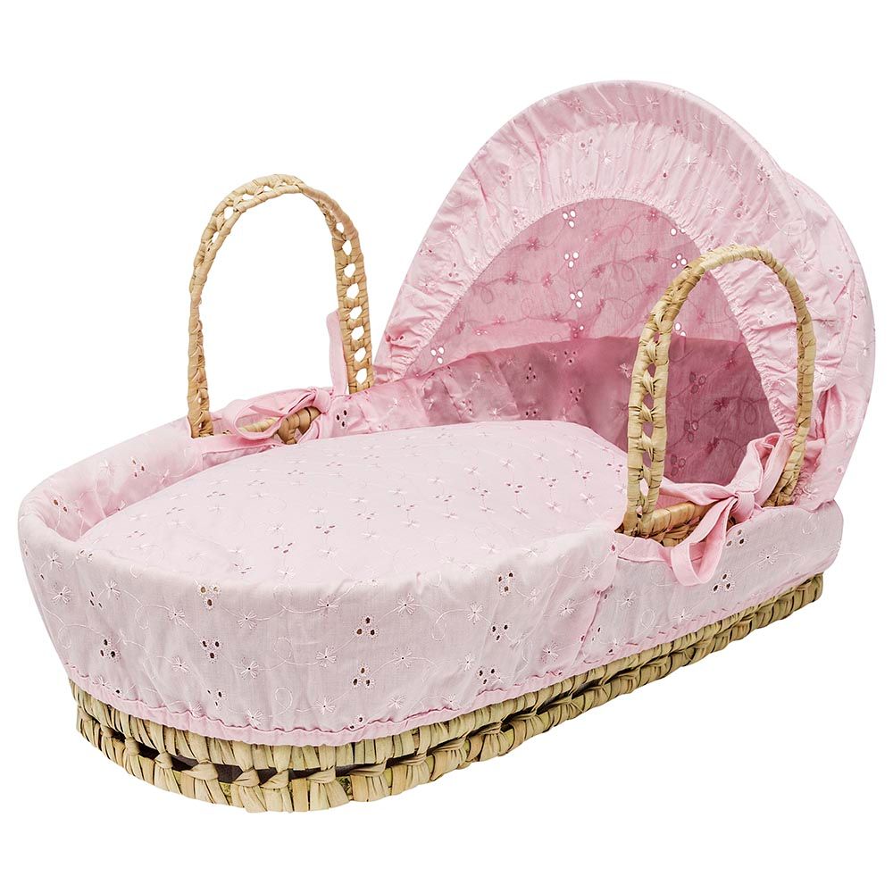 Kinder Valley - Palm Moses Basket Toy for Baby Doll - Pink