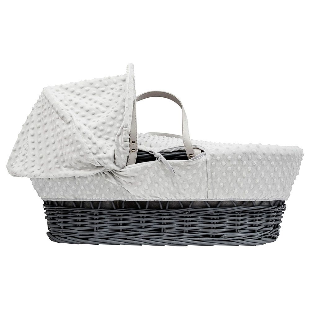 Kinder Valley - White Dimple Grey Wicker Moses Basket