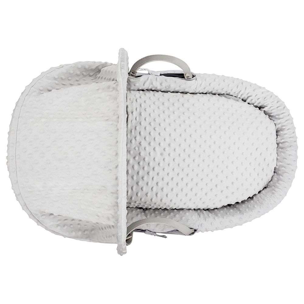 Kinder Valley - White Dimple Grey Wicker Moses Basket