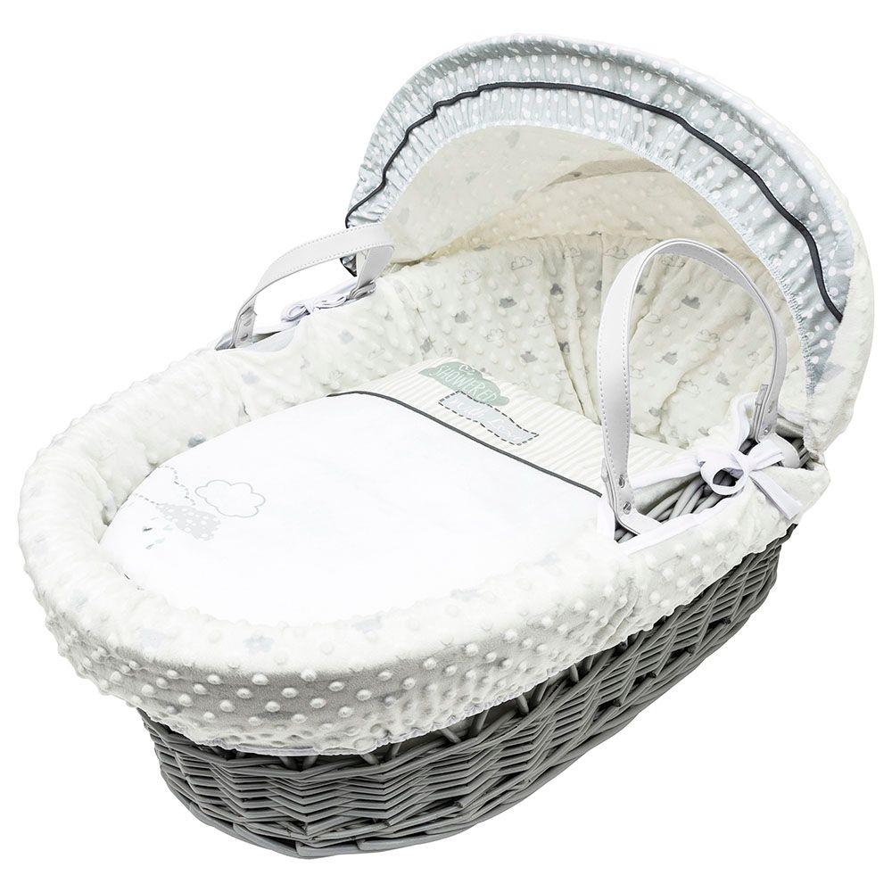 Kinder Valley - Showered With Love Grey Wicker Moses Basket