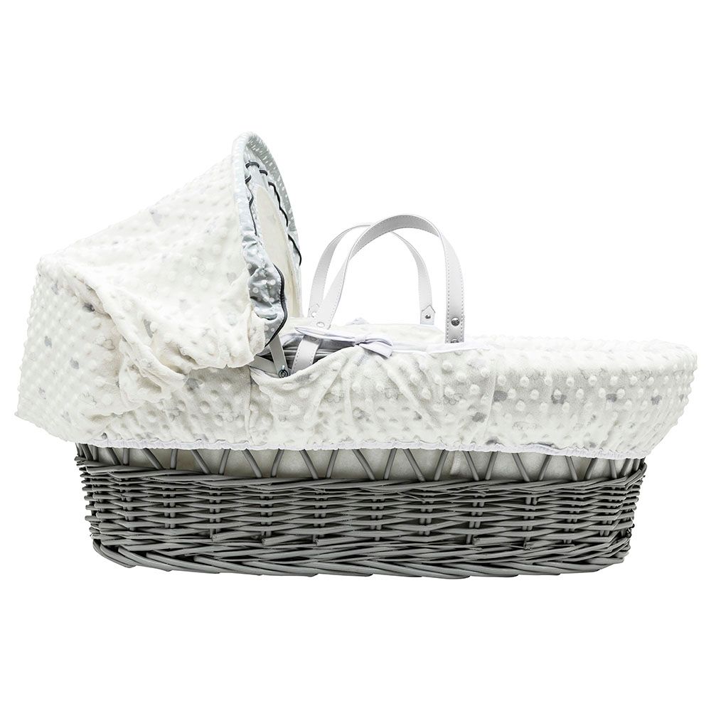 Kinder Valley - Showered With Love Grey Wicker Moses Basket