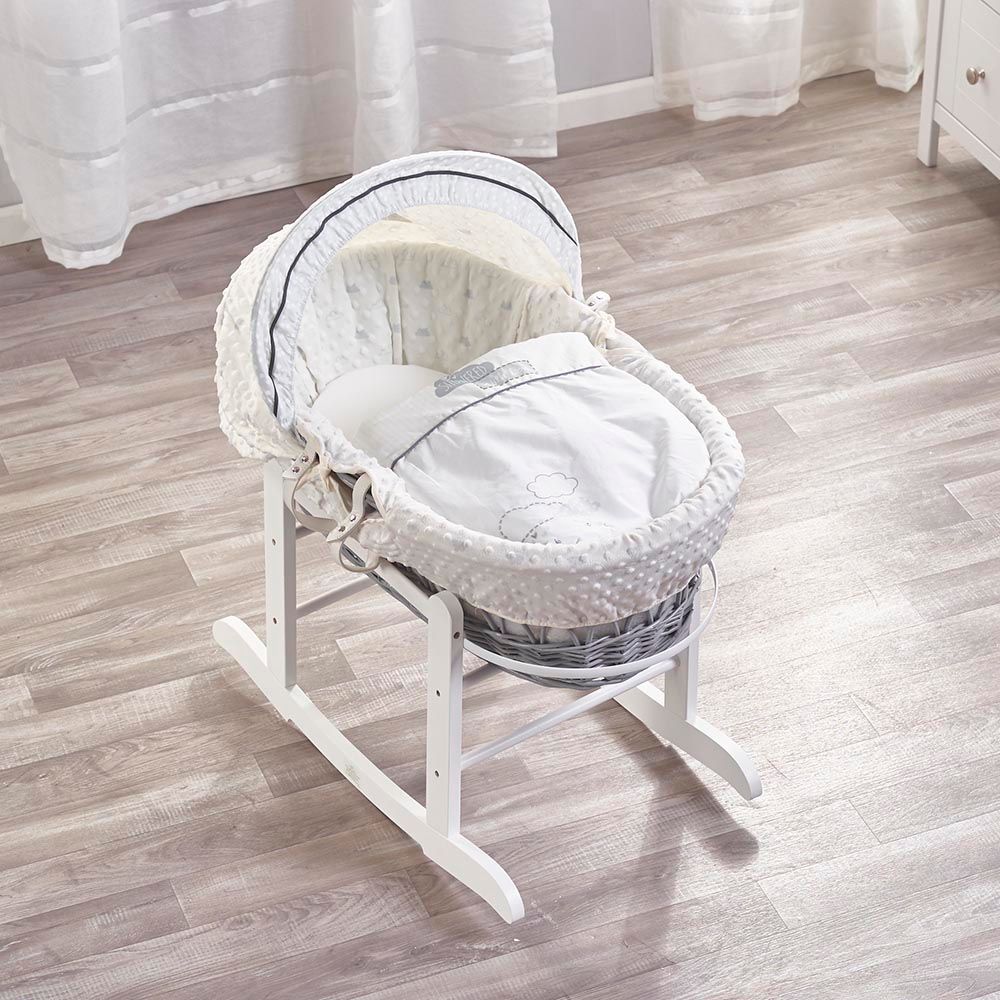 Kinder Valley - Showered With Love Grey Wicker Moses Basket