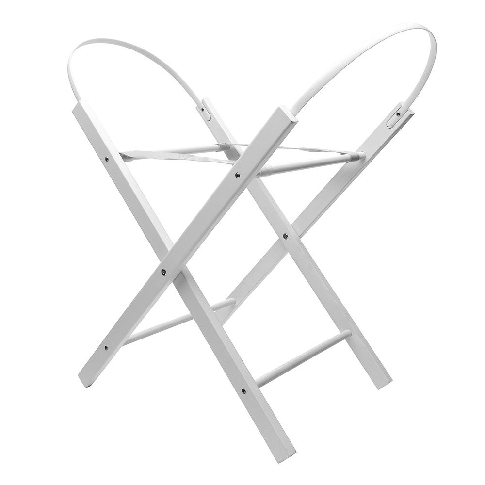 Kinder Valley - White Waffle Palm Moses Basket w/ Stand