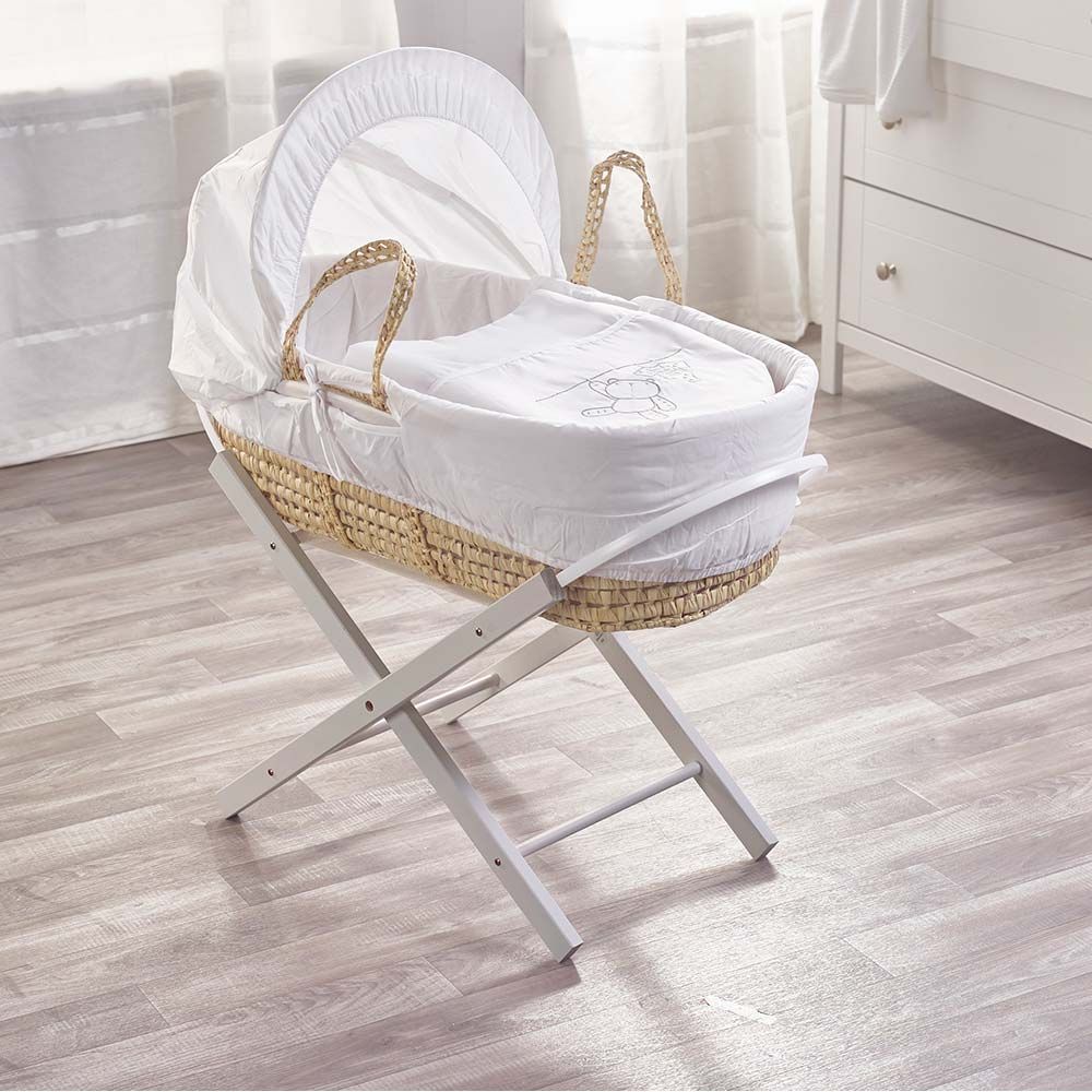 Kinder Valley - Teddy Wash Day Palm Moses Basket W/ Stand