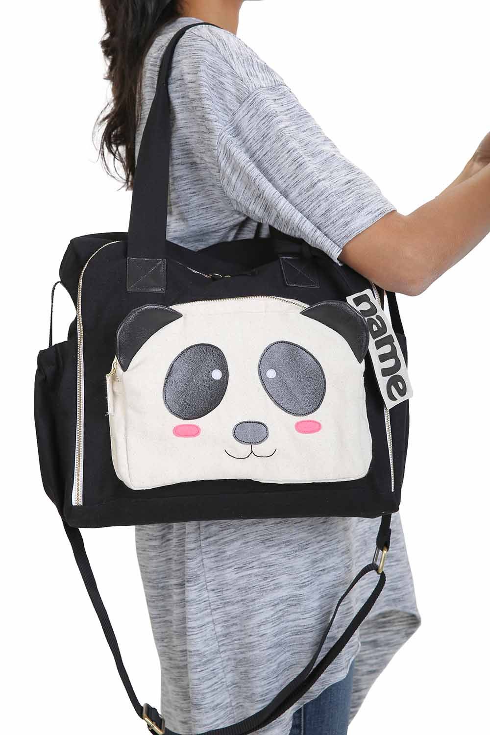 Mi Dulce An'ya - Organic Panda Diaper Bag - Black