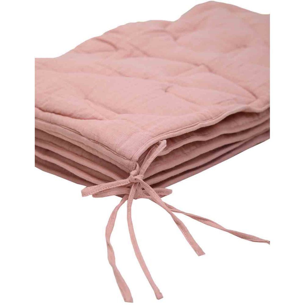 Mi Dulce An'ya - Organic Fern Quilted Cot Bumper - Pink