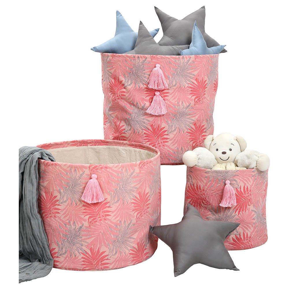 Mi Dulce An'ya - Printed Storage Baskets 3pc-Set - Pink