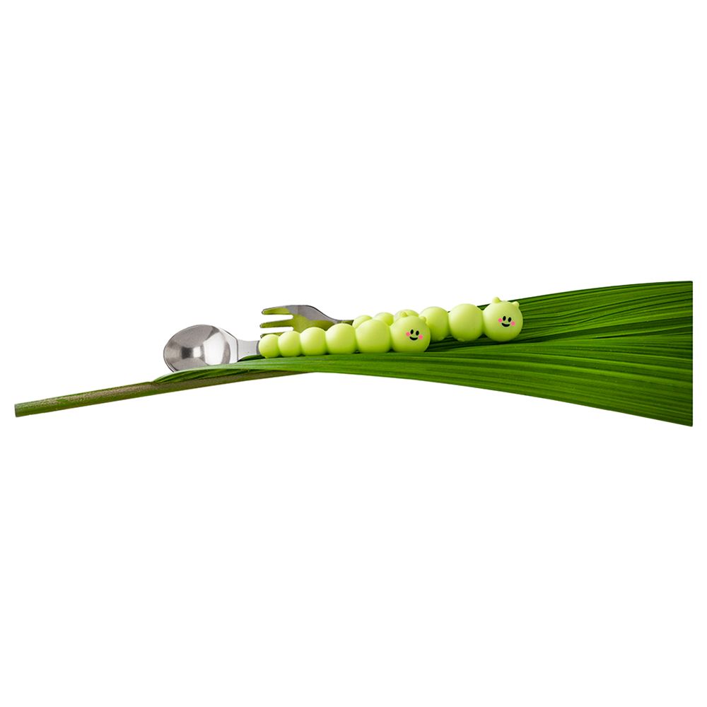 Melii - Silicone Caterpillar Spoon & Fork Set