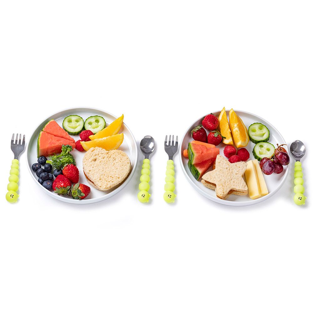 Melii - Silicone Caterpillar Spoon & Fork Set