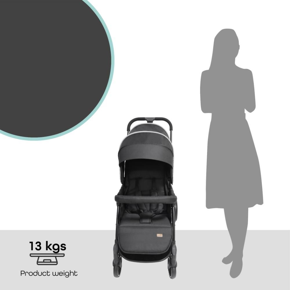 Moon - Dois Foldable Twin Stroller - Black